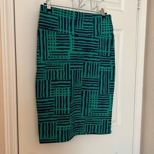 Green and Purple Pencil Skirt